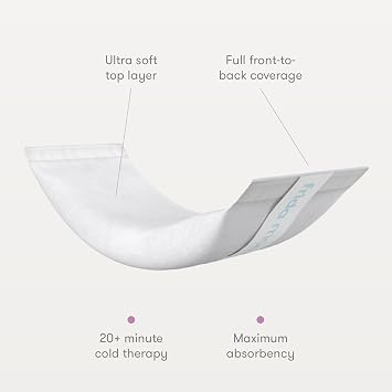 Frida Mom 2-in-1 Postpartum Pads + Disposable Knickers, Soothing Instant Cold Therapy Pack and Absorbent Maternity Pad in One + Ultra-Soft and Stretchy Boyshort Cut, Size Regular, 8 Pads + 2 Knickers