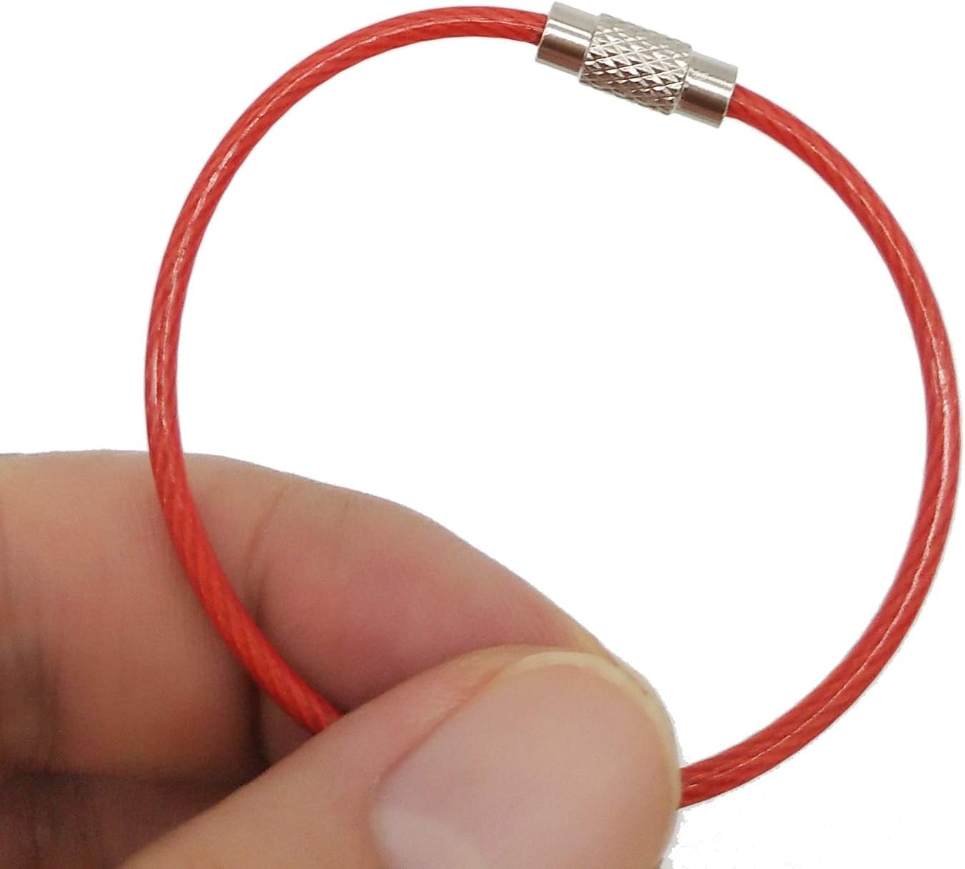 WZT 50 Pcs Wire Keychains 2mm 6.3 inches, Assorted Colored Cable Loops Stainless Steel Key Ring for Hanging Luggage Tag, Keyrings and ID Tag Keepers
