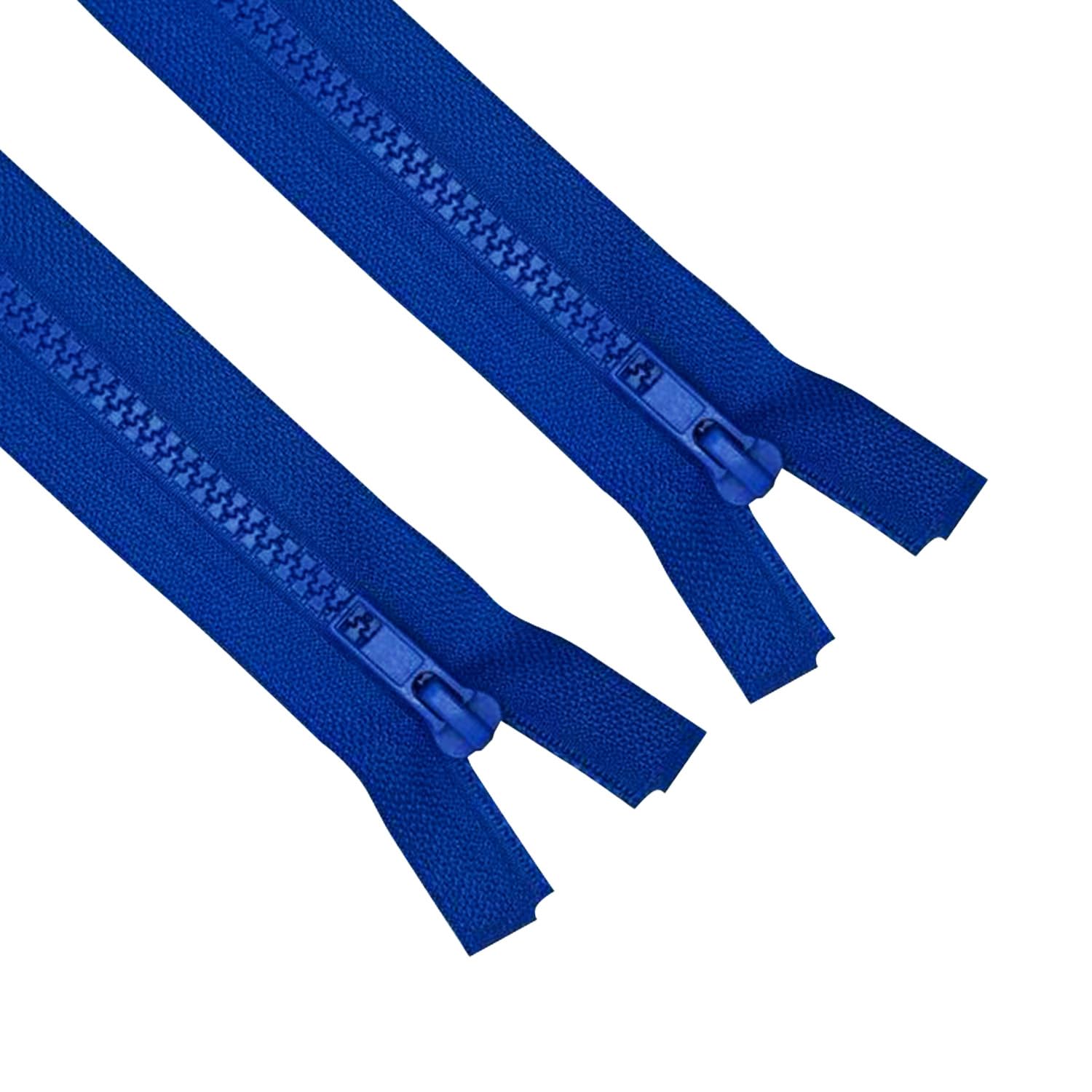 ANPURZII 2PCS #5 38 Inch Ocean Blue Separating Jacket Zippers for Sewing Coats, Molded Plastic Bulk Zippers(Oceanblue 38" 2PCS)