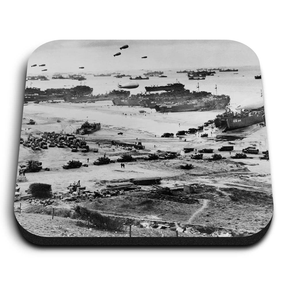 1x Square MDF Magnet 5cm - Omaha Beach 1944 WW2 Normandy France - Fridge Locker Office Whiteboard Toolbox #51605