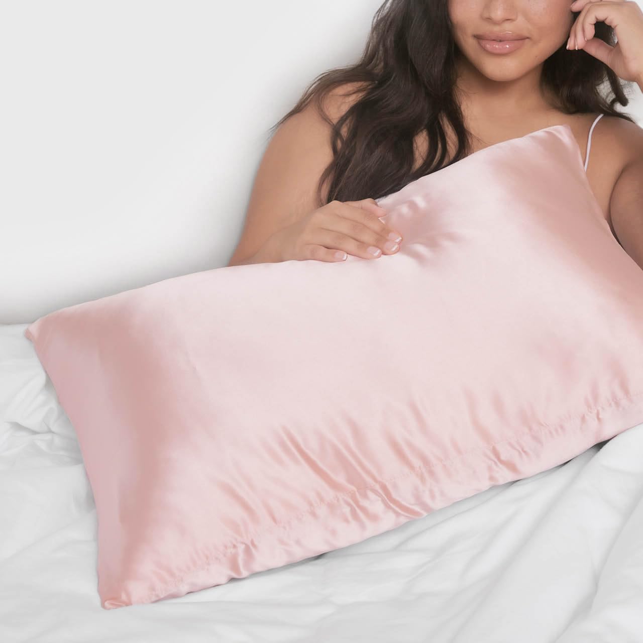 Kitsch Funda de Almohada refrescante de 100% satén con Cremallera, más Suave Que la Seda, Ideal para el Cabello y la Piel (King, 2 Paquetes, Rubor)