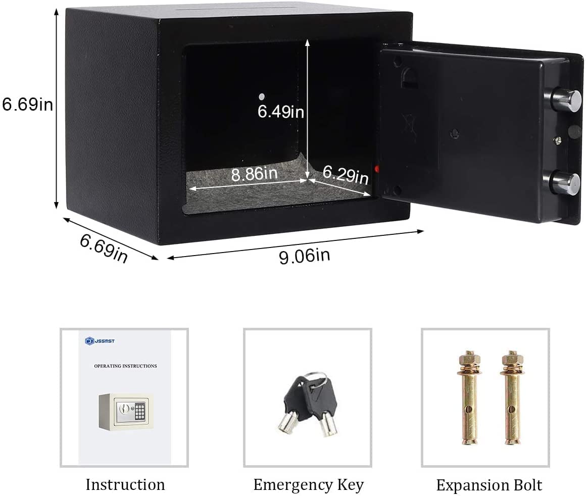 Caja Fuerte, Ignífuga, Impermeable, Caja Fuerte De Gabinete, Caja Fuerte Pequeña, 0.17Cf, Mini Caja Fuerte, Caja Fuerte Pequeña para Oficina En Casa