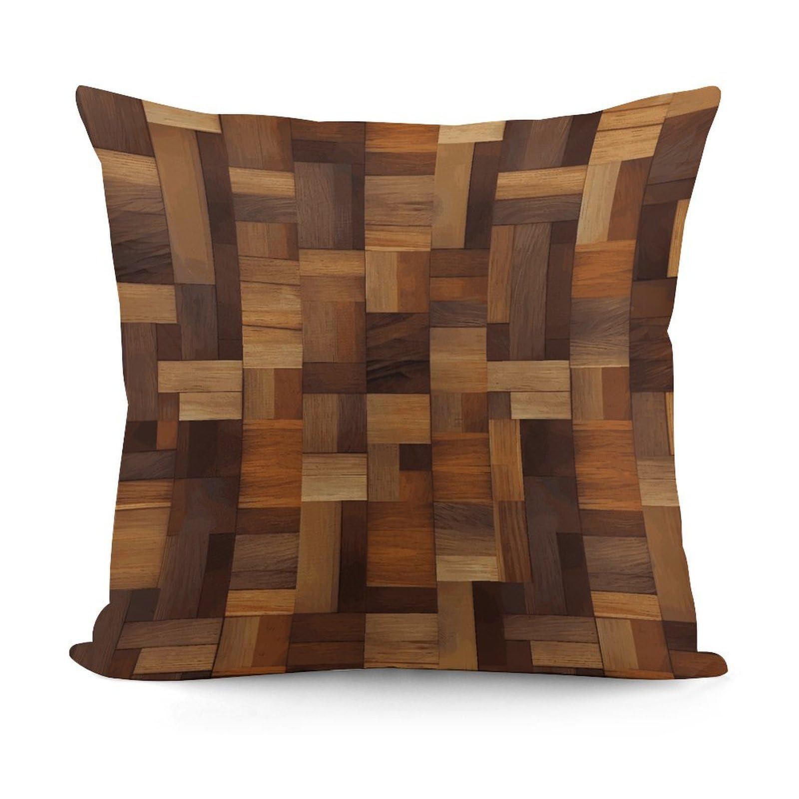 VstaDank Wood Throw Pillow Covers 18x18 Inch Soft Couch Home Decor Cushion Cover Comfortable Plush Square Cushion Case Farmhouse Decorative Pillowcase for Living Couch