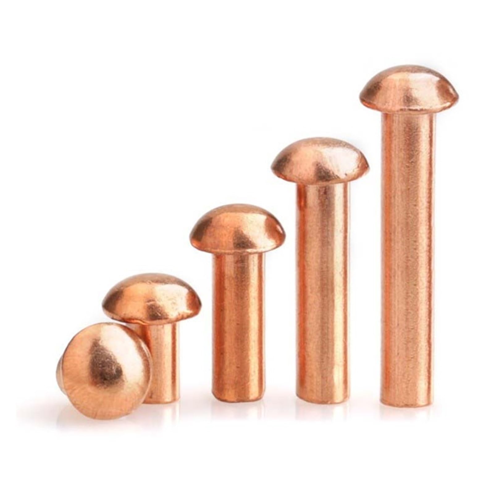 Solid Aluminium Countersunk Head Rivets, GB867 Copper Button Head Rivets M1.5-M8 X 2-60mm Pack of 407(8mm,M4 (20 Pieces))