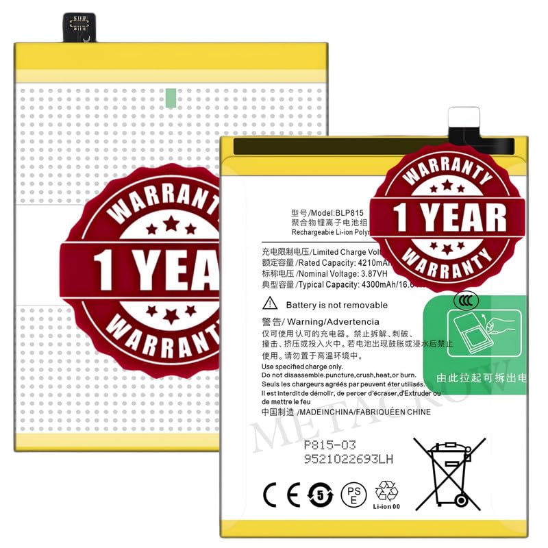 Image of Original BLP815 Battery Compatible for OnePlus Nord N10 5G (BE2025, BE2026, BE2028, BE2029) - (4300mAh) - 1 Year Warranty JK10