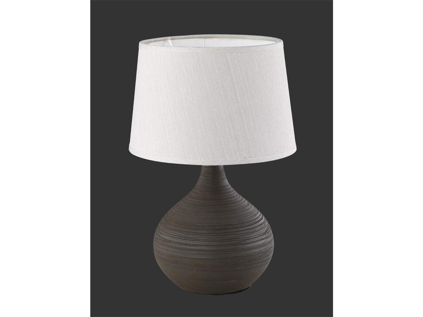 Reality, Lampe de table, Martin 1xE14, max.40,0 W Tissu, Cappucino, Corps: Céramique, Brun Ø:20,0cm, H:29,0cm IP20,Interrupteur de cordon