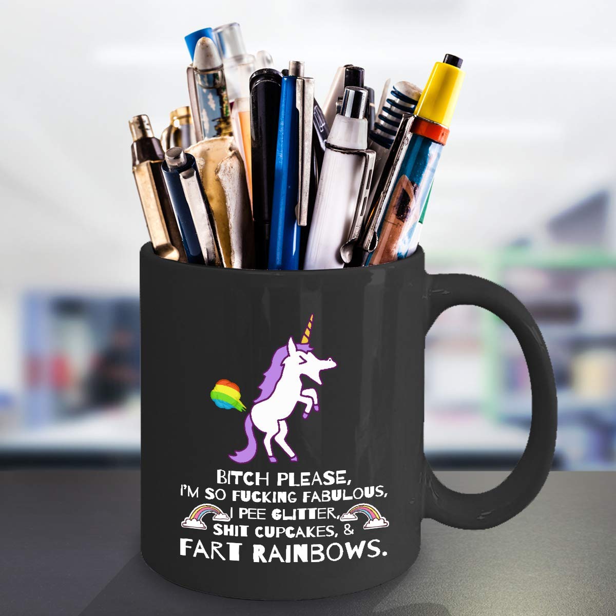 Vixar Its Fine I'm Fine Everything is fine Cat Joke Coloured Mug Cup