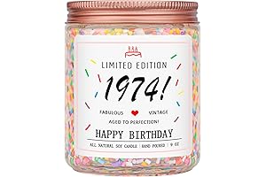Homsolver 50th Birthday Gift for Women, Limited Edition 1974 Vanilla Cake Scented Candles
