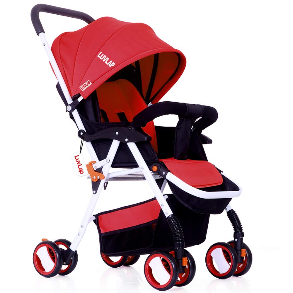 Luv LapStroller/Pram, Extra Large Seating Space, Easy Fold, for Newborn Baby/Kids, 0-3 Years (red)
