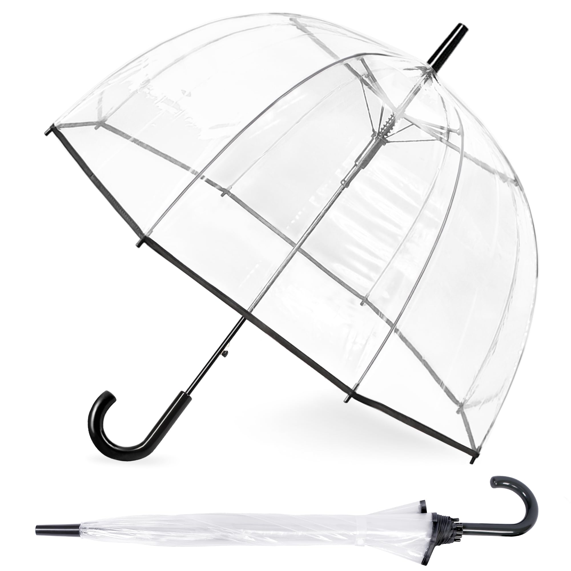 RONIARE Clear Bubble Umbrellas for Rain Large Windproof Dome Umbrella for Weddings,Prom, Graduation and Outdoor Events for Men and Women