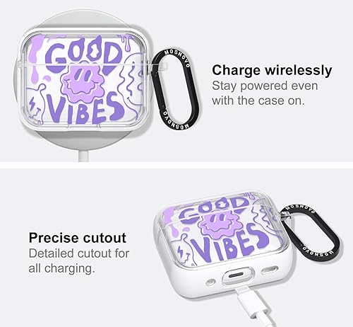 Miniatura 146 de MOSNOVO Funda protectora transparente para AirPods Pro 3, con anillo de metal duro de lujo de doble capa a prueba de golpes, diseñado para AirPods