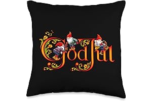 Scandinavian God Jul Norwegian Christmas Throw Pillow