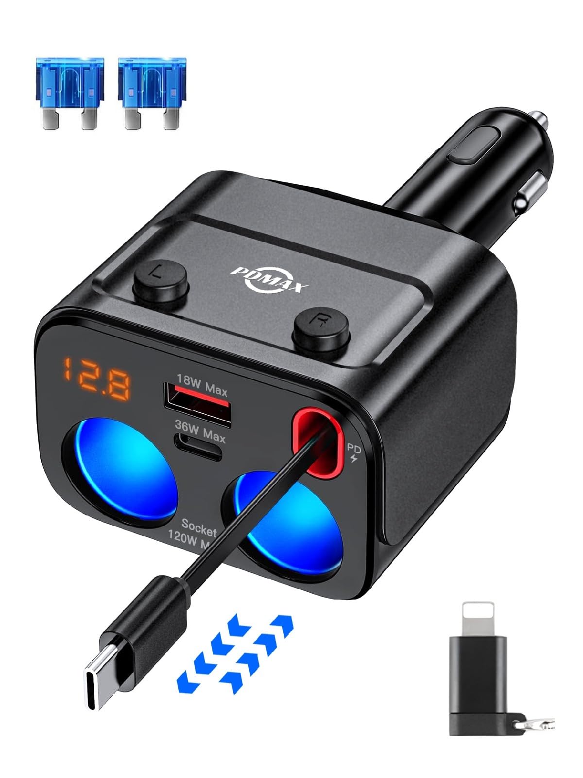 シュガー専用 Amazon.co.jp: 【186W シガーソケット 2連】 車 シガーソケット 充電器