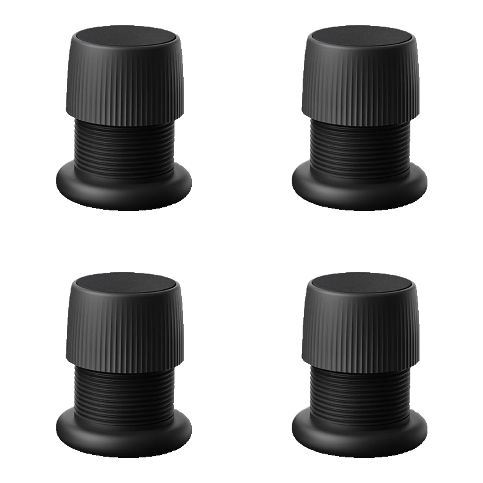 TopHomer 4 PCS Adjustable Furniture Risers(4-6.3 cm), ABS Plastic Bed Risers with Sponge and Self-Adhesive Sofa Risers Chair Raisers Table Risers Supports up to 220 LBS for Bed Desk Riser, Black