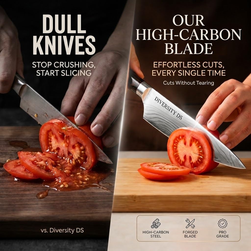 Amazon.com: Diversity DS, Japanese Kitchen Knife Set with Bag, 20