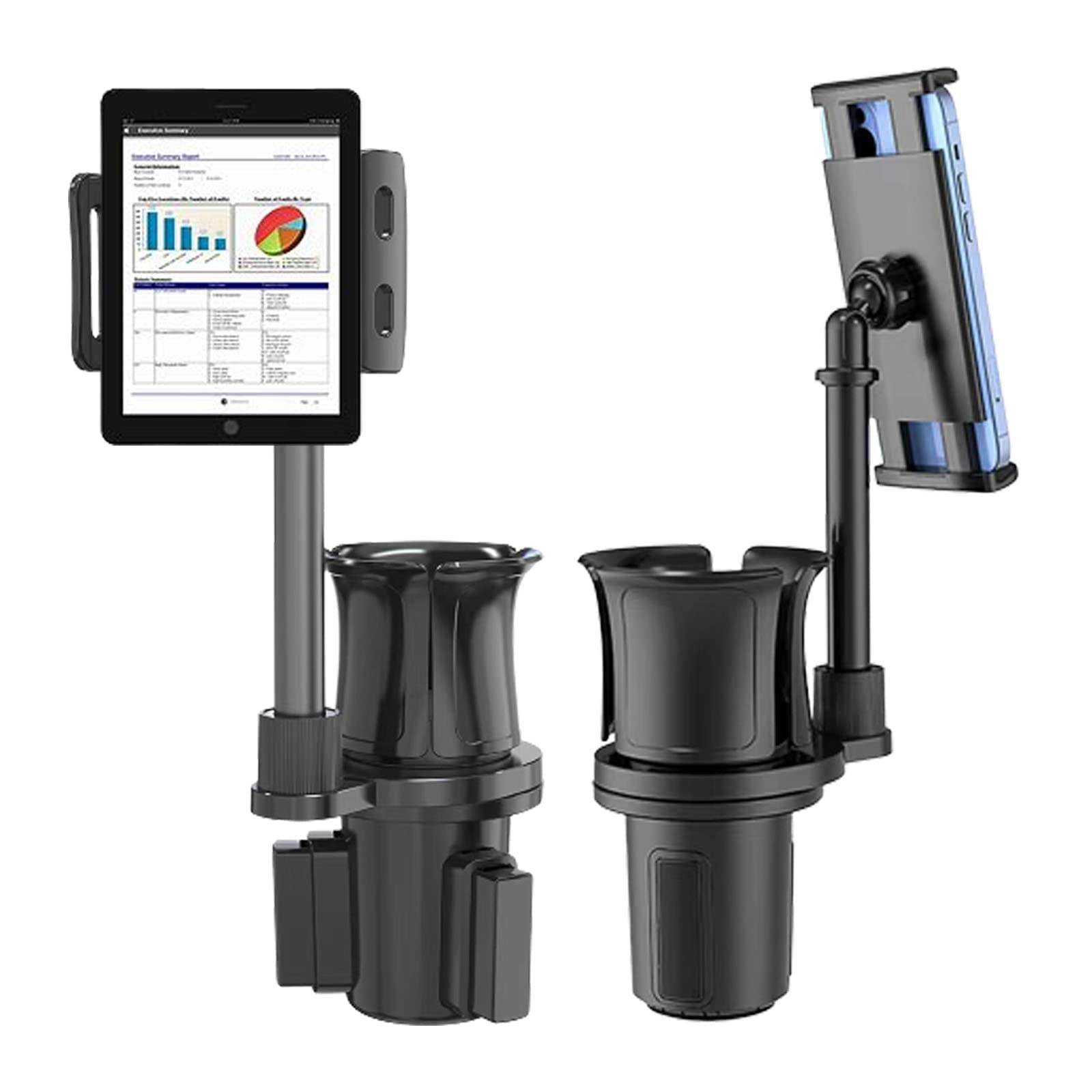 Photo 1 of GSRUAN Cup Holder Tablet,360° Rotation Universal with Adjustable Base,Compatible 4~11inches Mobile Phones or Tablets(Black)