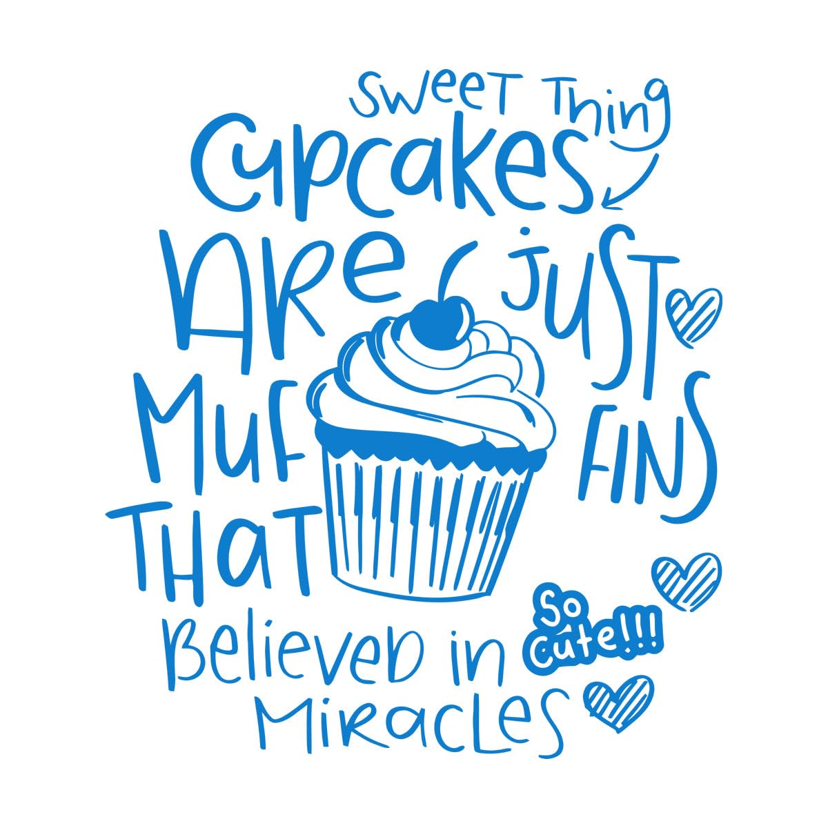 Cupcake Kitchen Food Sweet Quote Wall Decals 81x93.6cm Do not Damage the wall Surface Extra Large Blue โ image 1
