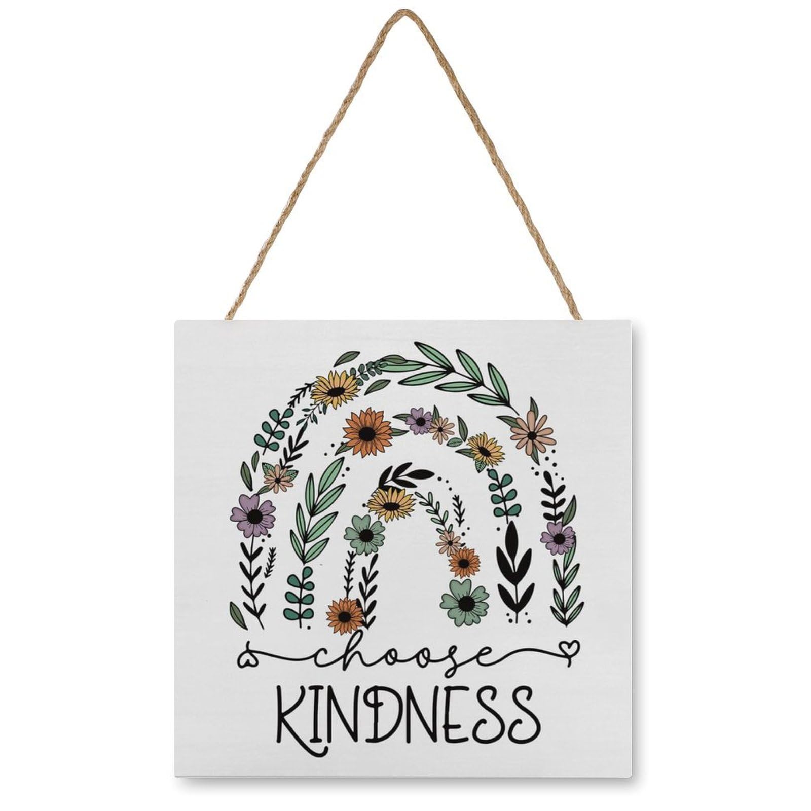 Choose Kindness Wooden Hanging Signdecor Inspirational Quotes Decor Wood Plaque, Motivational Gifts For Kids Teacher, Sunflowers Wood Plaque Sign Sign For Home Office Bathroom Wasll Decor