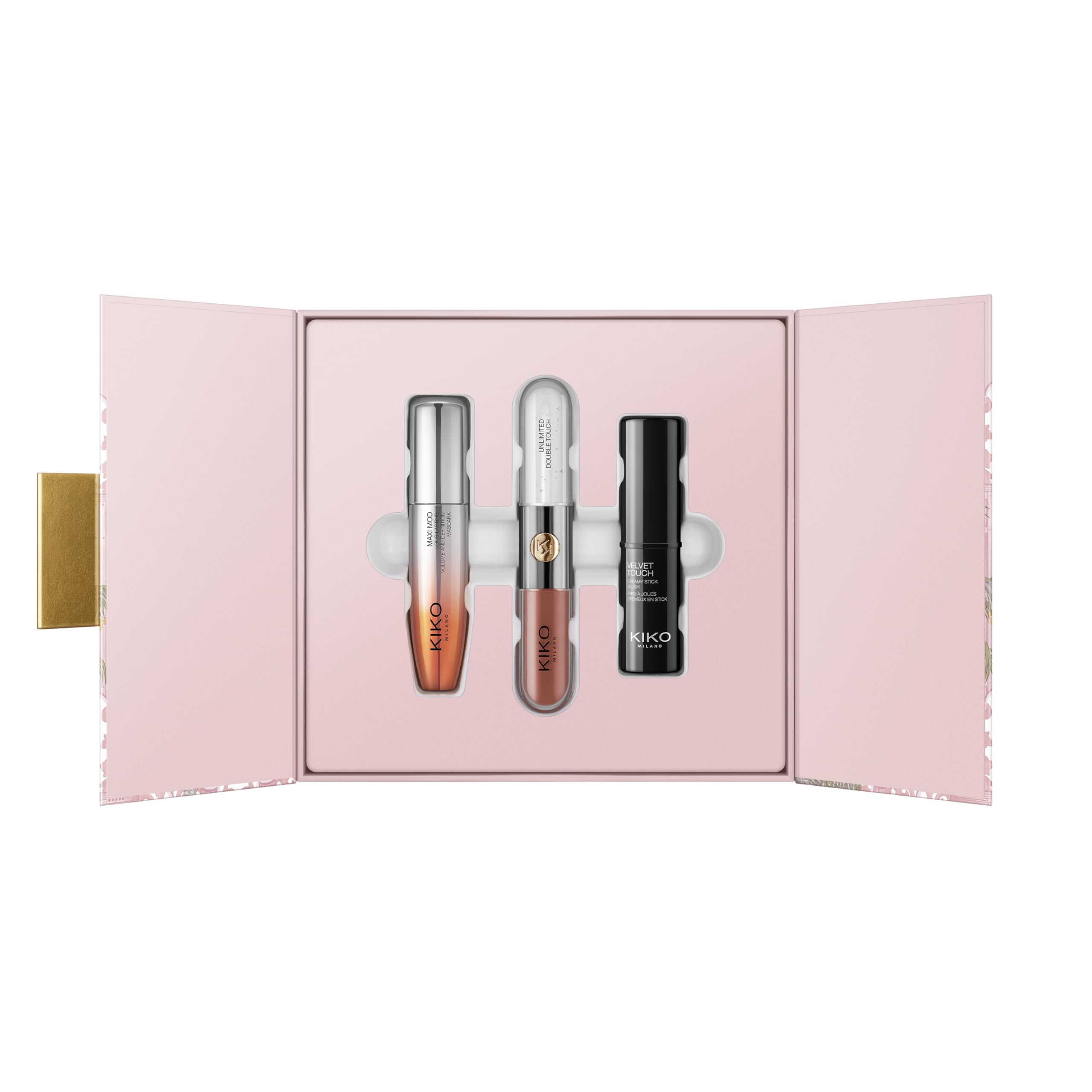 KIKO Milano Threads Of Time Beauty Icons Make Up Kit, Zestaw upominkowy do makijażu: tusz do rzęs, róż w sztyfcie oraz pomadka i błyszczyk do ust 2 w 1