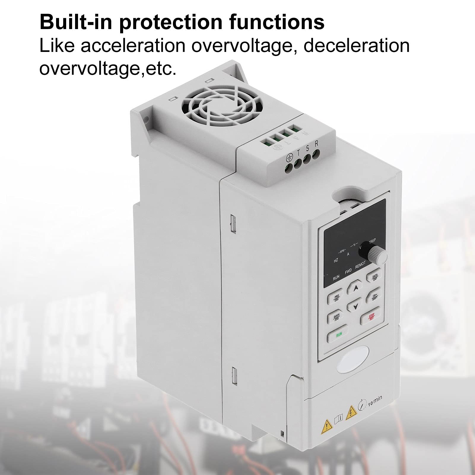 Cocoarm Convertitore di Frequenza ABS Inverter Vettoriale C10 Trifase AC380V480V 2,2kW con Regolazione Automatica PID Controllo V F Protezione Multipla per il Controllo della velocità del Motore di