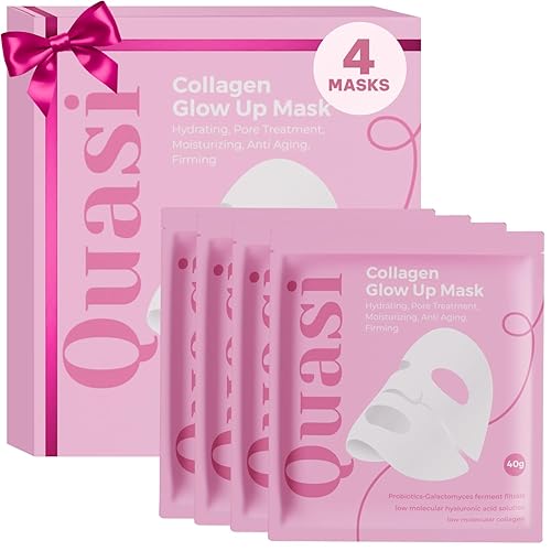 Quasi Mascarilla facial de bio-colágeno durante la noche  Mascarilla hidratante coreana  Niacinamida y colágeno bajo molecular  Cuidado de la piel