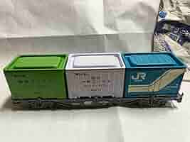 貨物列車　国鉄　JNR　鉄道コンテナ　12両セット　テールランプ点灯　コキ コンテナ車カンテラ尾灯付け作戦 一旦完結 [鉄道模型] | 重単