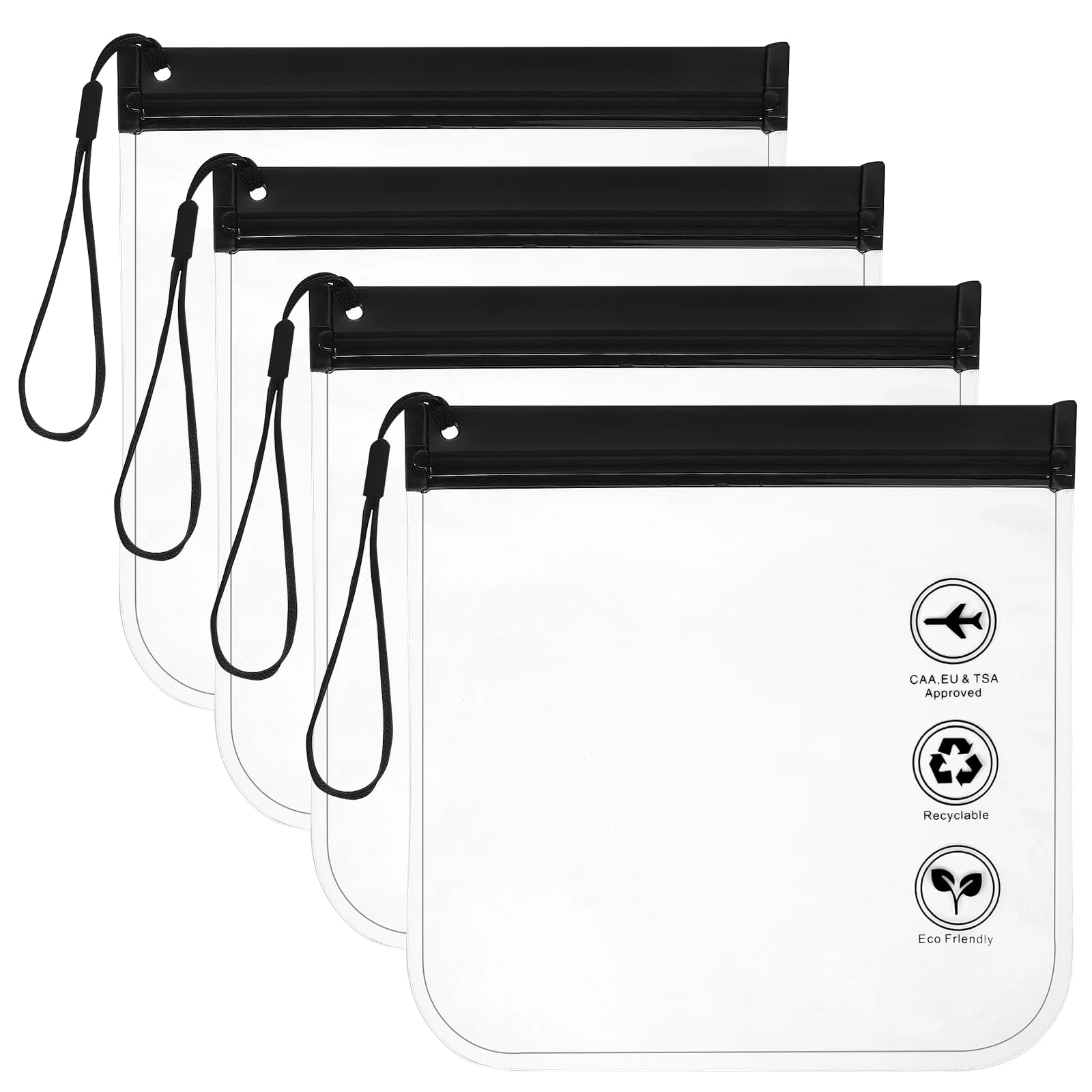 Romon Neceser de Aseo Transparente, 4 PCS Bolsas Portátil de Maquillaje de PVC, Bolsa Avion Neceser Portátil, Bolsa de Cosmético Organizador Mujer Impermeables para Viajes, Almacenamiento, Baño