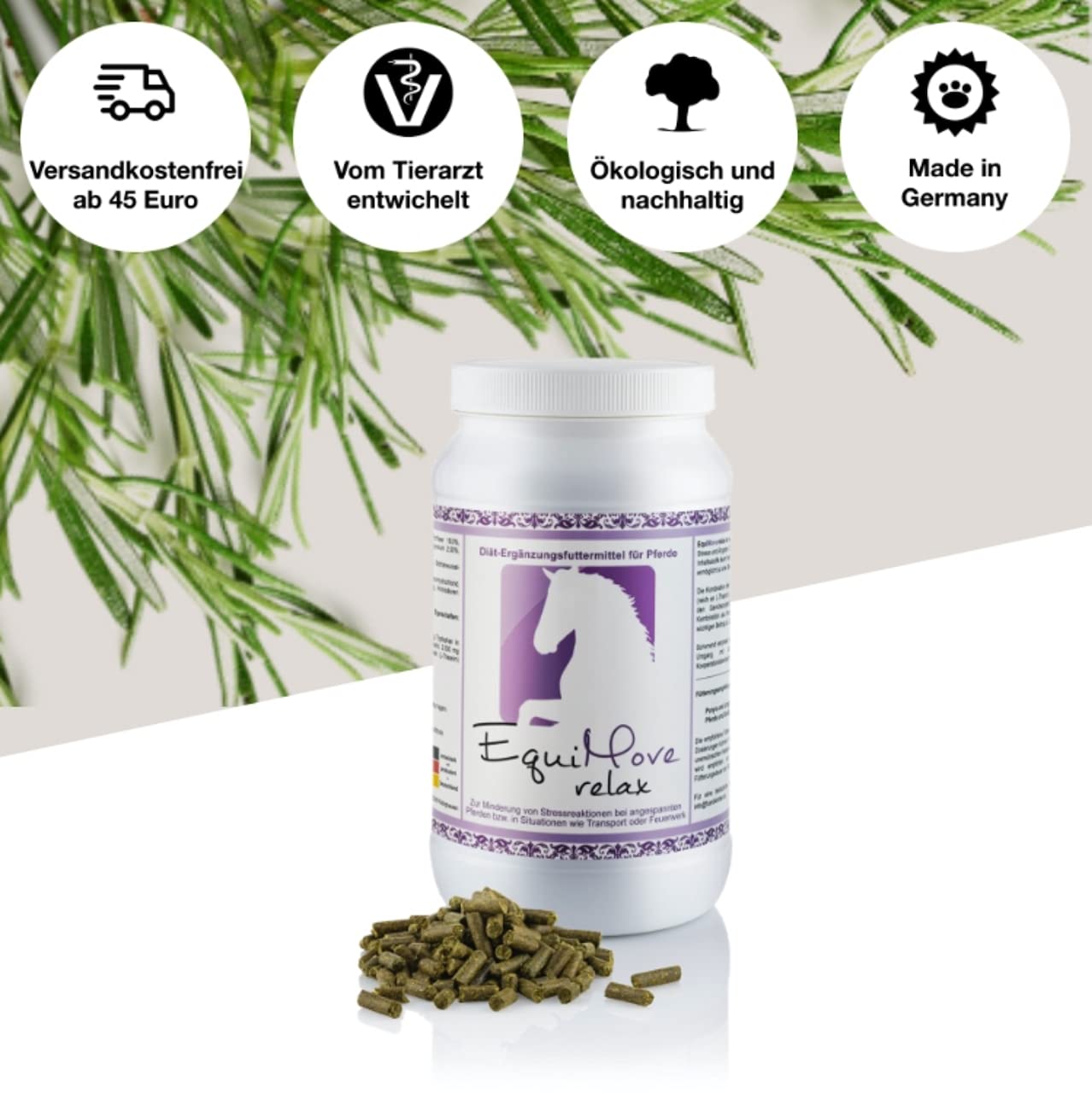 Relax (1,5 kg) Pellets zur Minderung von Stress und Angst | mit exklusivem Neuro-Teyanin (L-Theanin), Inositol, Baldrian, Magnesium sowie Tryptophan mit B6