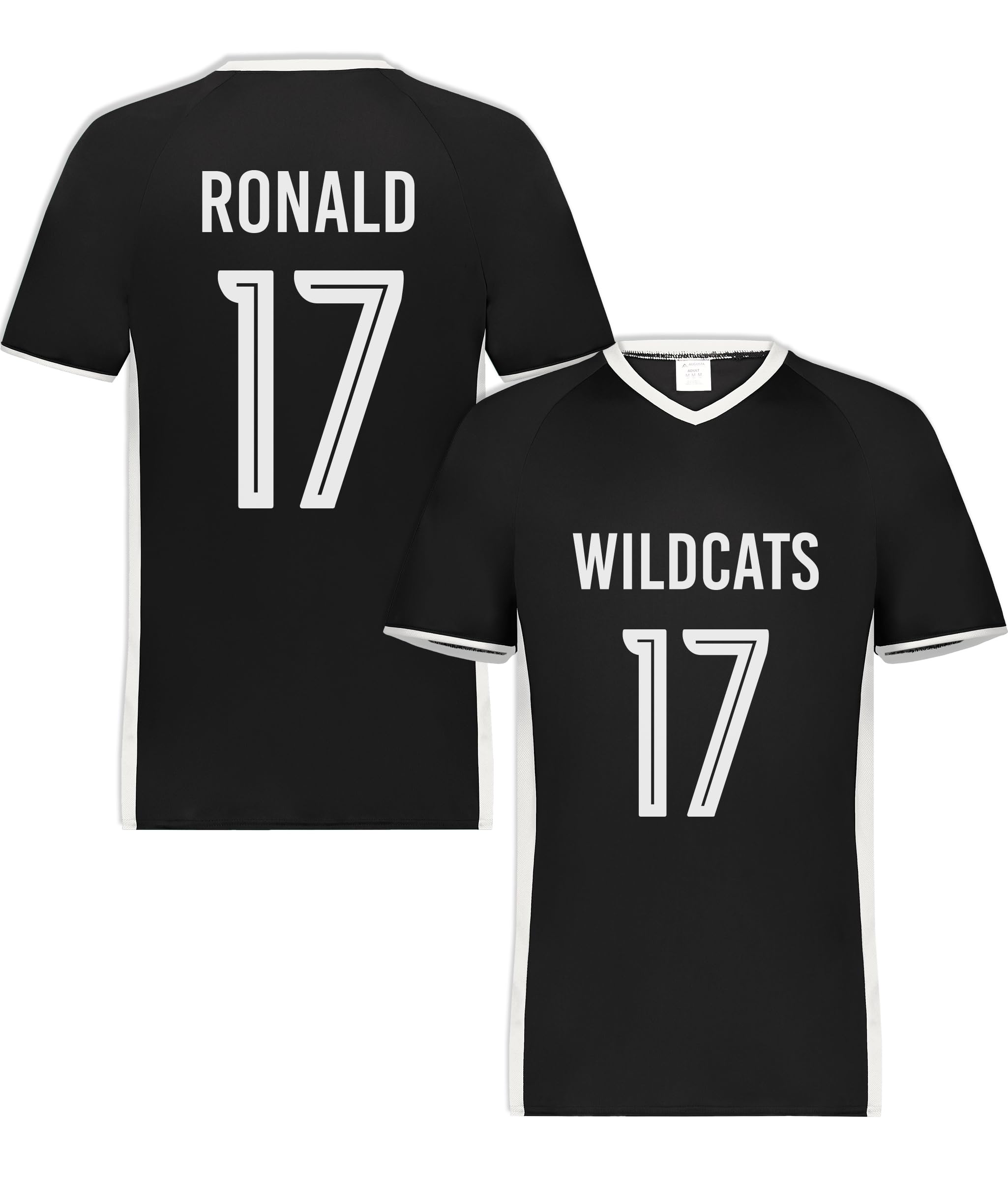 Custom Soccer V-Neck Jersey with Name Number Team Personalized Soccer V-Neck Shirt for Youths Black/White X-Large