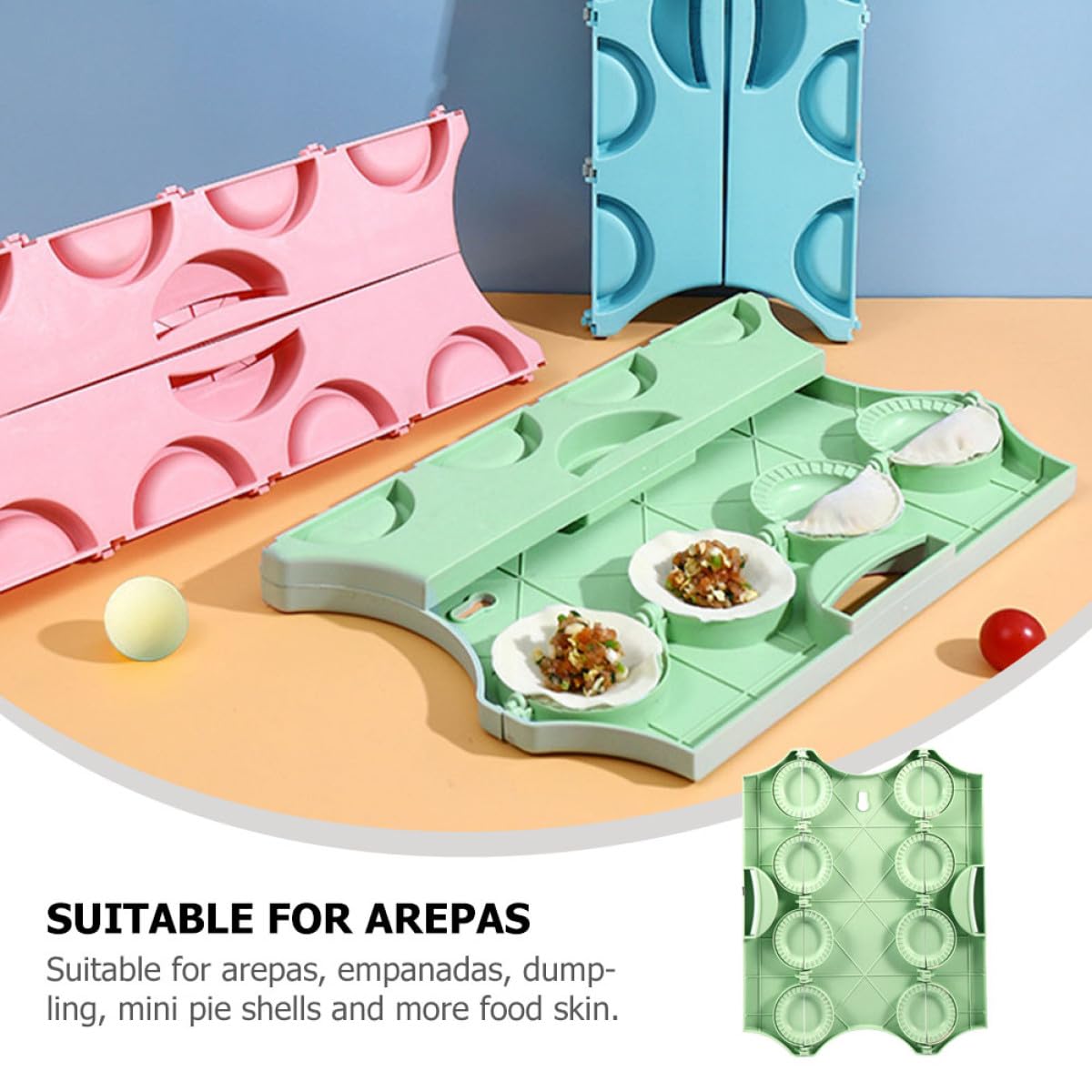 SUPVOX Molde para Hacer Empanadillas y Arepas Mango Ergonómico de Pp Verde, Fácil de Limpiar, Adecuado para Tiendas de Desayuno y Restaurantes de Dumplings