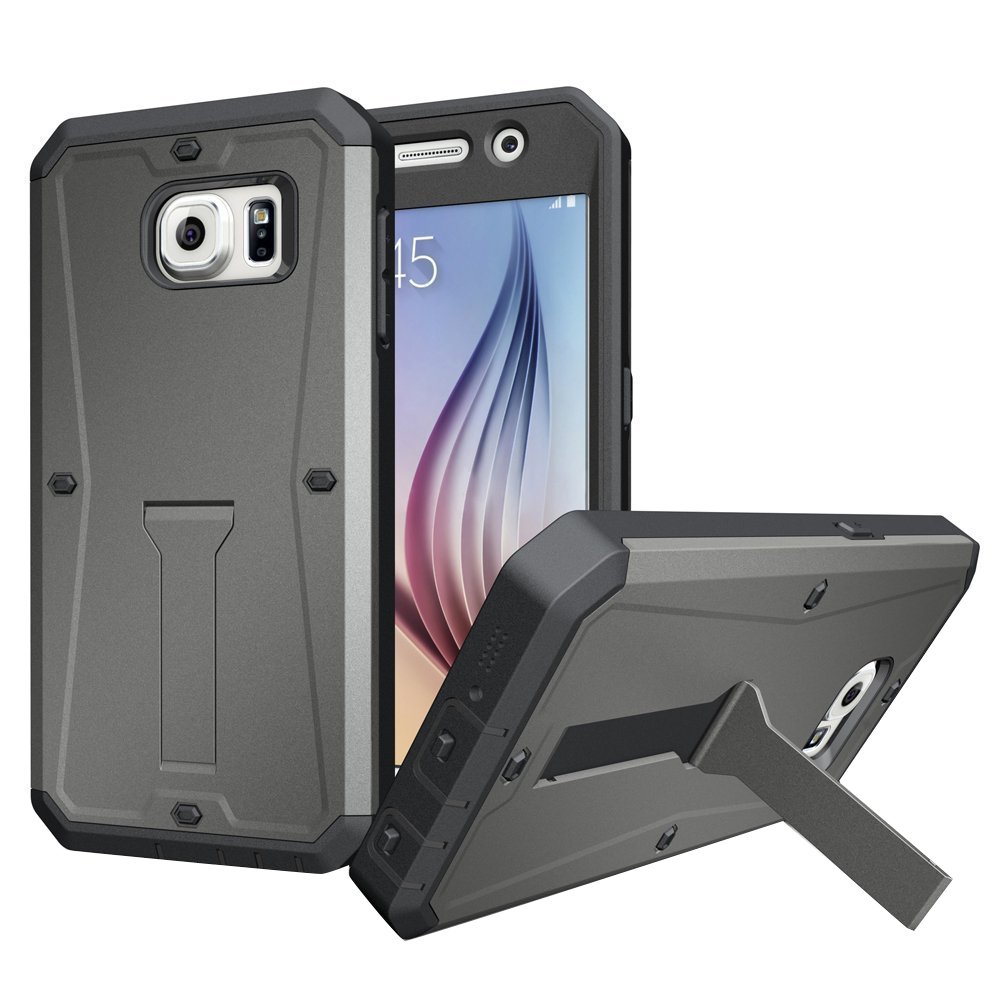 Vogue Shop Synthetic Leather Wallet Kickstand Flip Case with Card Slots, Note Holder and Stand All-around TPU Inner Case for Samsung Galaxy S6 Edge - Owl Eyes