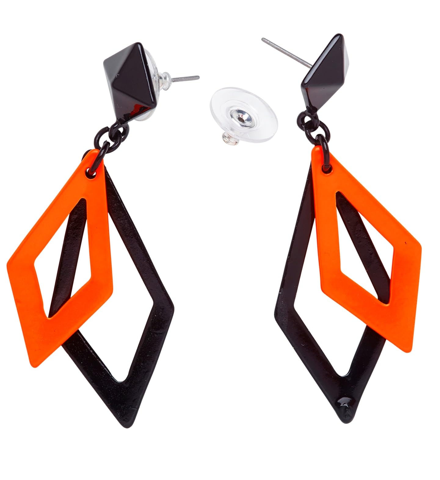 WIDMANN 03539 Rhombus Earrings, One Size, Multi-Coloured
