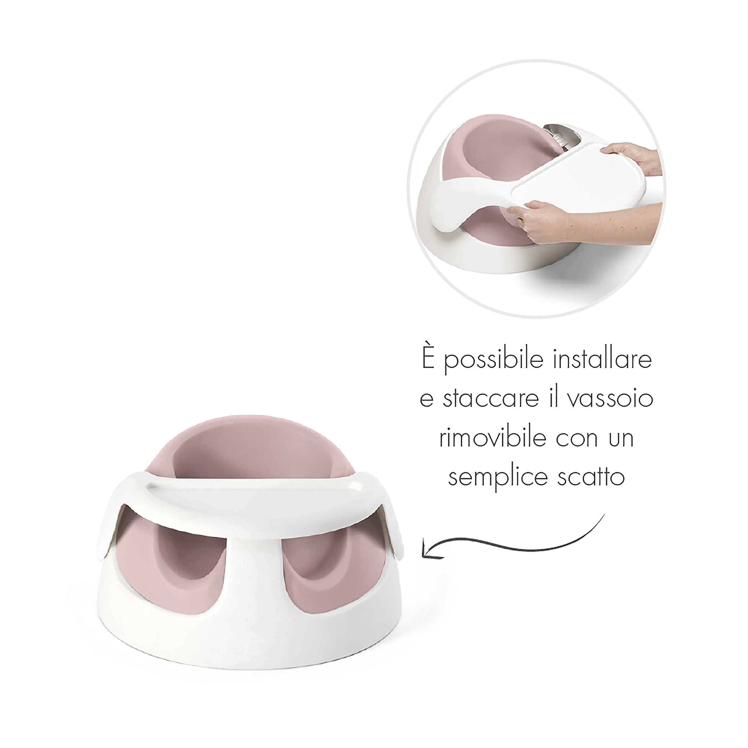Mamas & Papas Baby Snug seggiolino, vassoio attività regolabile, design resistente, stabile e facile da pulire, Blossom (rosa)
