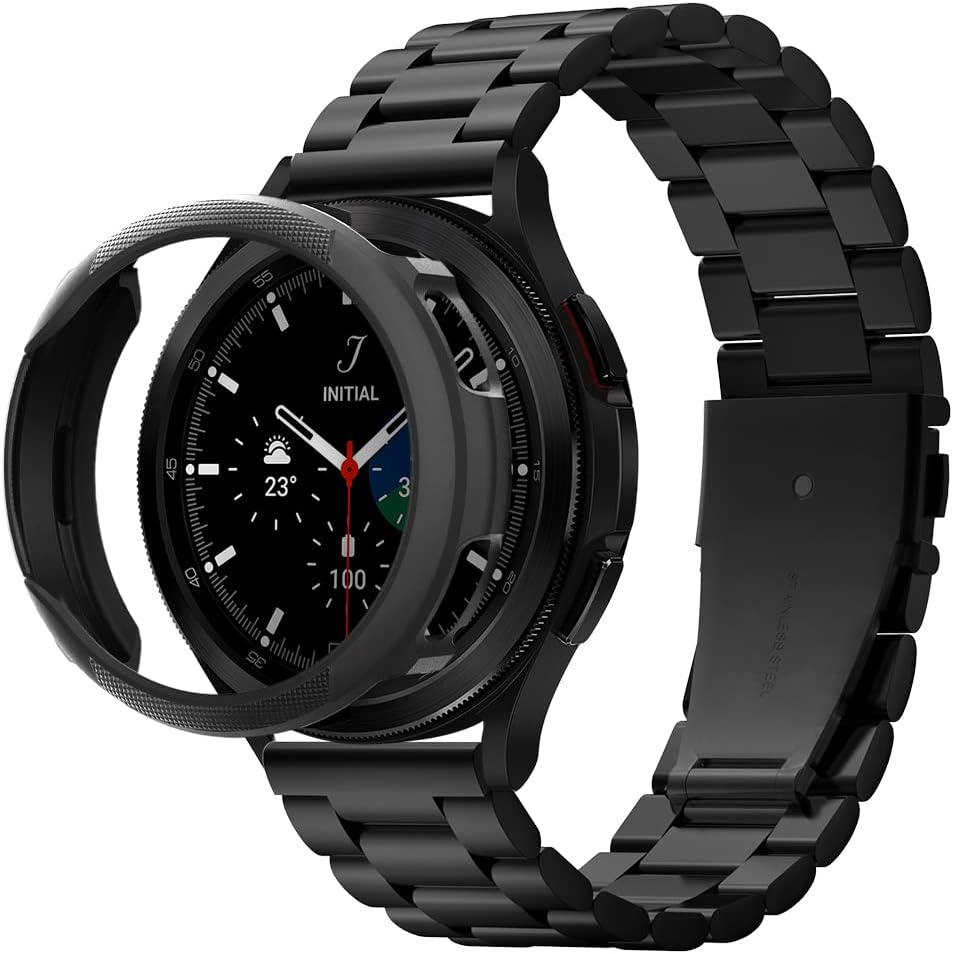 Spigen Liquid Air Case and Modern Fit Band Designed for Samsung Galaxy Watch 4 Classic 46mm (2021) - Black