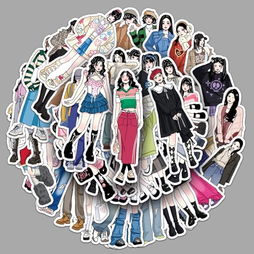 50枚 ファッション コーディネート キャラクター デザイン ステッカーセット おしゃれ 人気 防水 スーツケース ギター 車 バイク 自転車 水筒 ヘルメット パソコン スマホ ノート デカール スノボ スケートボード 荷物 スマホケース 用