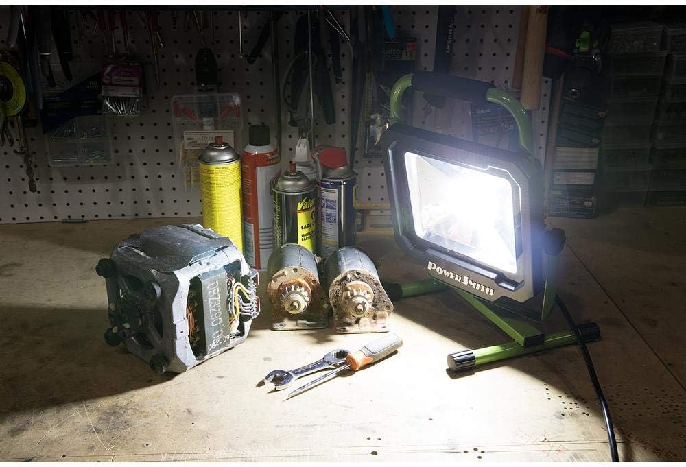 Free Shipping Offer PowerSmith PWL150S 5000 Lumen LED Weatherproof Tiltable Work Light with Adjustable Metal Stand and Carrying Handle, Impact-Resistant Glass Lens, and 5' Power Cord Black Friday 🔥 PowerSmith PWL150S 5000 Lumen LED Weatherproof Tiltable Work Light with Adjustable Metal Stand and Carrying Handle, Impact-Resistant Glass Lens, and 5' Power Cord