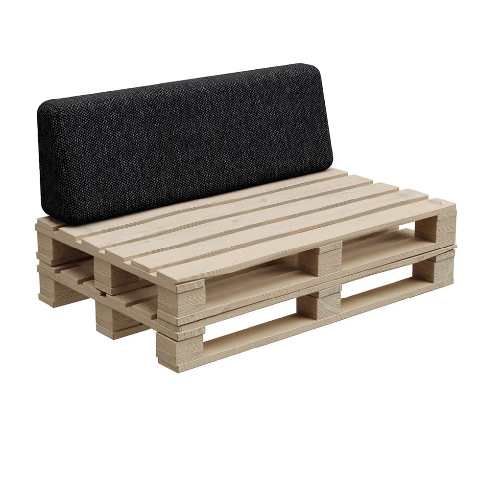 Gutekissen® Cojines de Palet, Cojines de jardín PFBG (Respaldo 120x35, Grafito)
