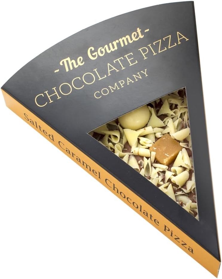 Gourmet Chocolate Pizza Belgian Milk Chocolate Pizza Slice (Salted Caramel)