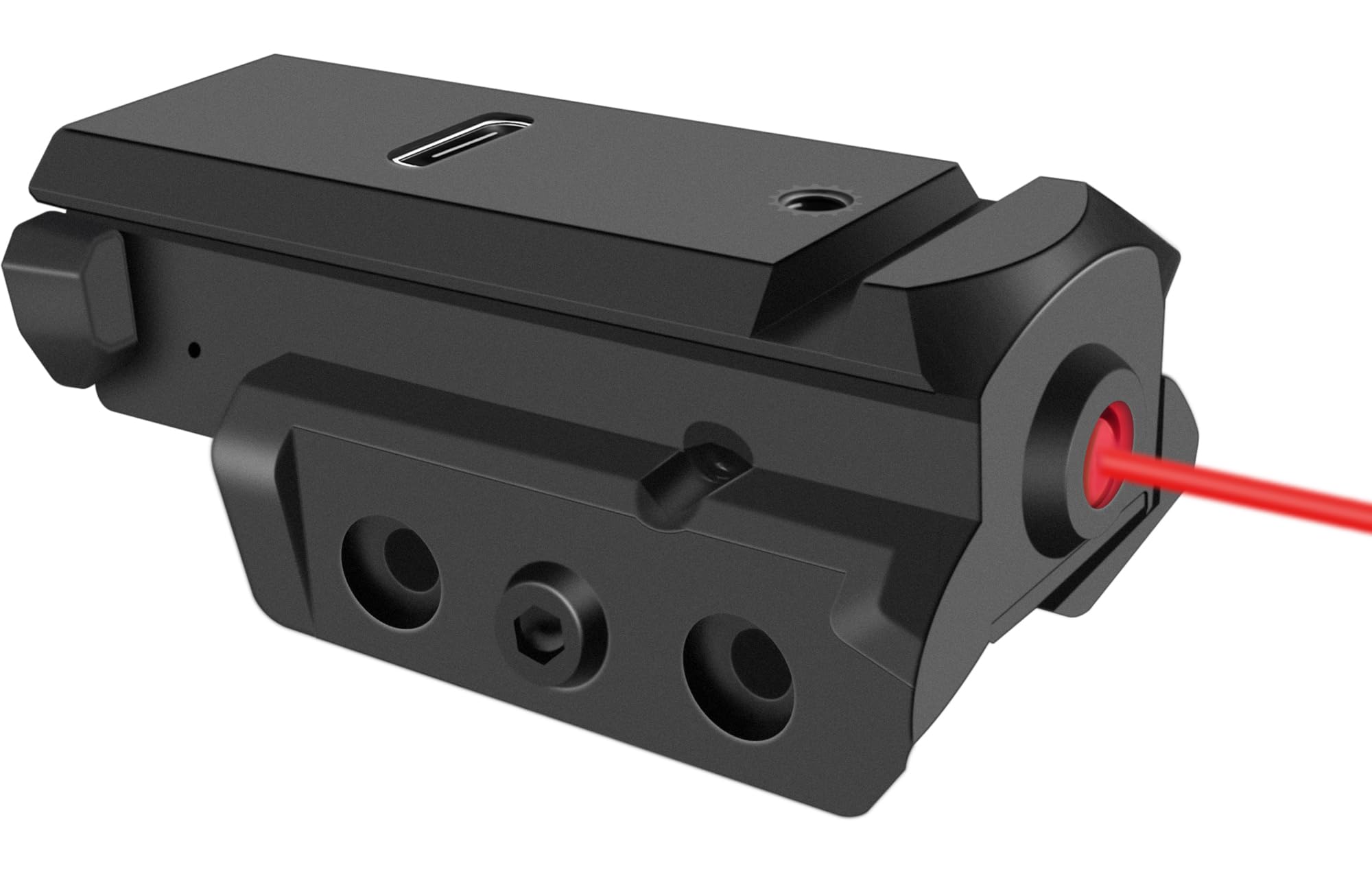 MOSANDON Rechargeable Red/Green Beam Laser Sight, Compact Tactical Low Profile Sight Laser Compatible with 20mm Picatinny/Weaver Mount for bb Gun Pistol Handgun Rifle for Hunting (Red Laser)
