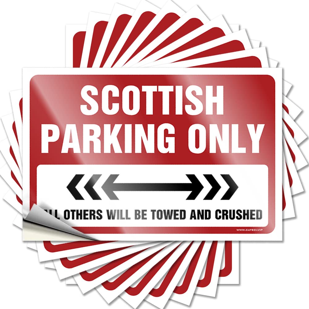 Scottish Parking Only Fuzzy Funny Sticker | Guys Waterproof Vinyl Haves Surf Removable Decal Peel Stick(12X18CM)