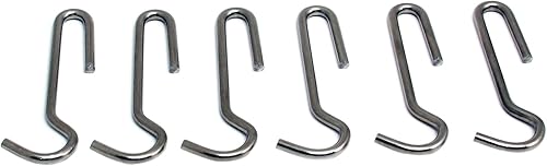 Enclume Gancho recto para ollas, juego de 6, uso con estantes para ollas, acero inoxidable