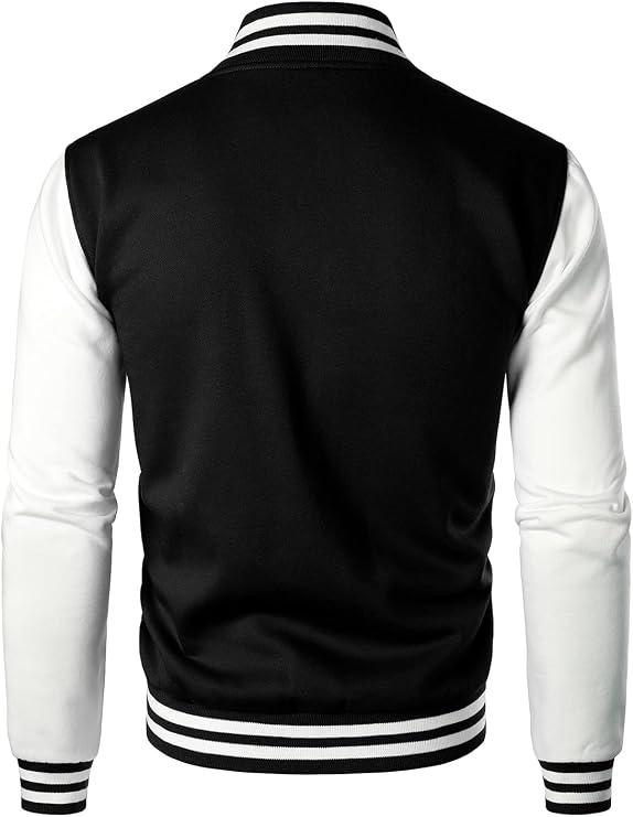 HOOD CREW Mans Varsity Baseball Jacket Cotton Blend Letterman Jackets