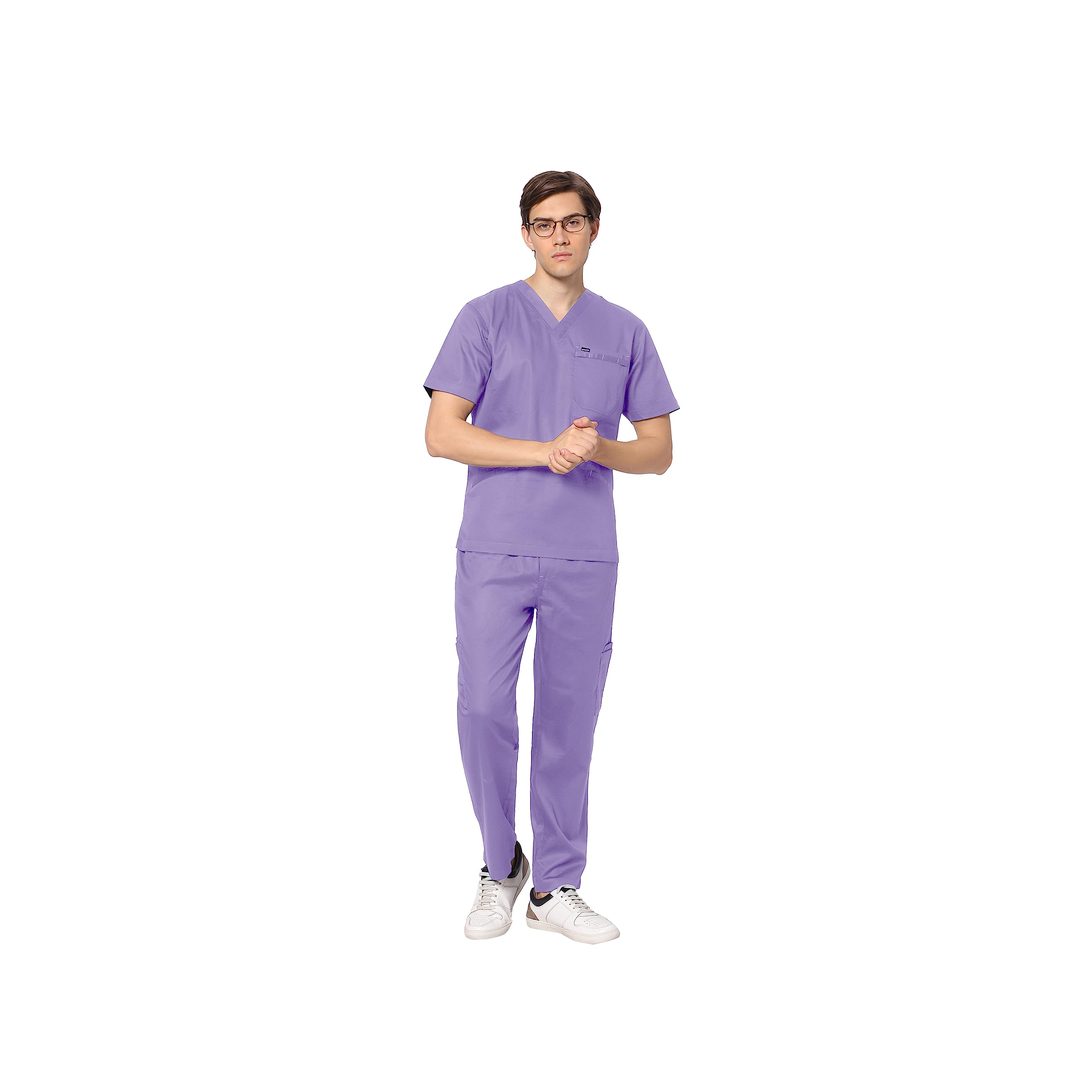 UNINUR Mens 2-Way Stretchable Uniflex 1O Pocket Scrub Suit Scrub Suit for Health Professional,Doctors & Nurse (Large, Lavendor) (B0CBFYMP3S) Amazon Price History, Amazon Price Tracker