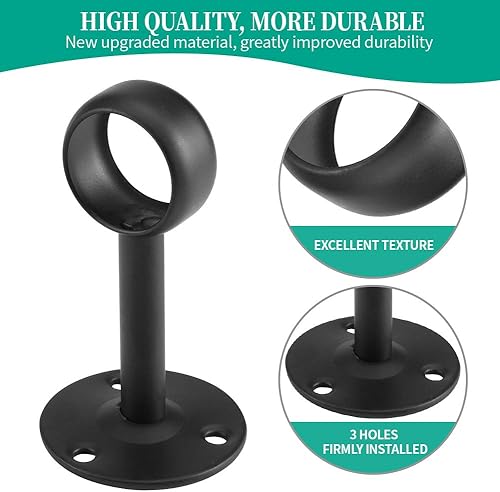 Miniatura 2 de Anndason Soporte de techo para barra de cortina (2 piezas, negro)