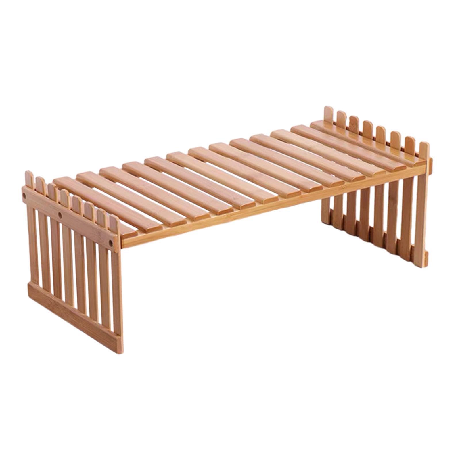 TWISAXC Wooden Storage Shelf Functional Planter Holder Unique Tabletop Plant Stand for Creative Flower Pot Display Rack Solution Tabletop Plant Stand Planter Holder Flower Shelf , L