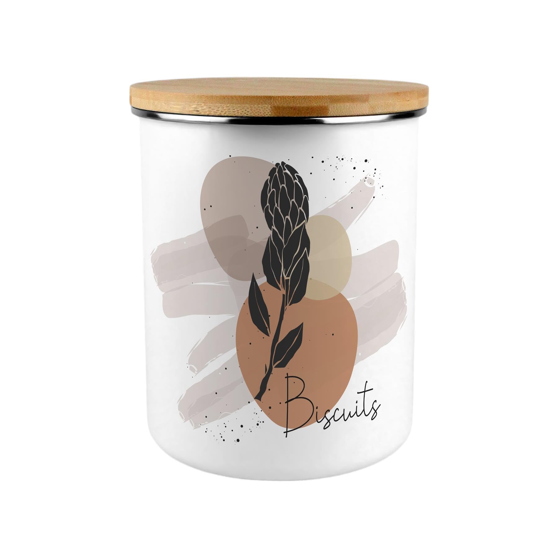 Proteas Biscuit Storage Canister - 2.7L Extra-Large Enamel Home & Kitchen Organisation Container