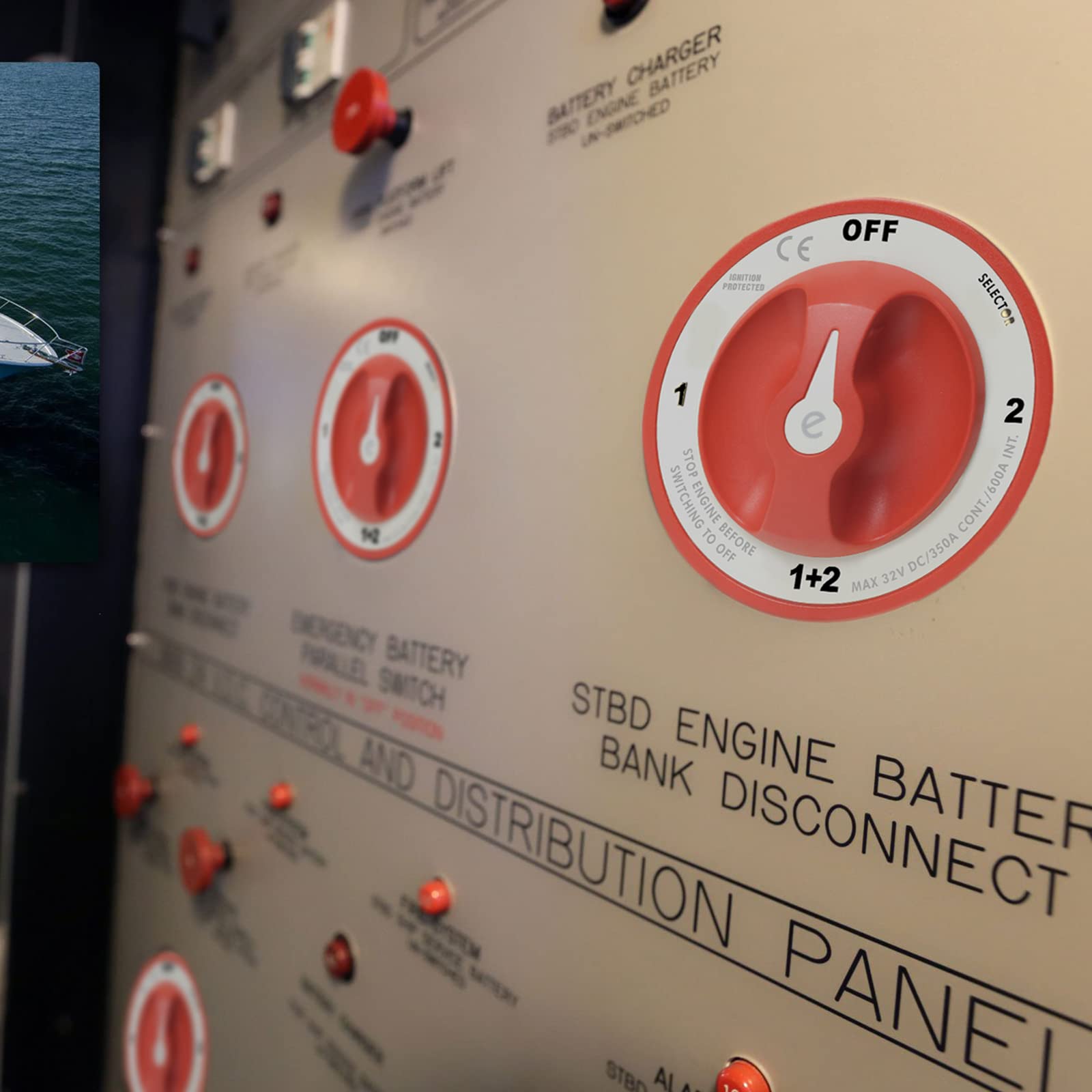 ISURE MARINE Selettore interruttore batteria 4 posizioni terminale cavo batteria interruttore per camper 32V 350A ROSSO