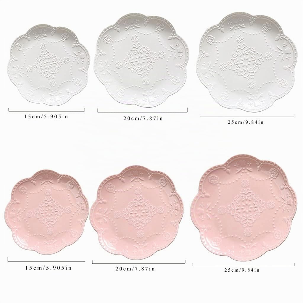 Piatti da cucina Piatti piani Set da 3, set di piatti in ceramica da 9,84 pollici per bistecche, insalate, pasta, antipasti e dessert Set di stoviglie lavabili in forno a microonde e lavastoviglie Se