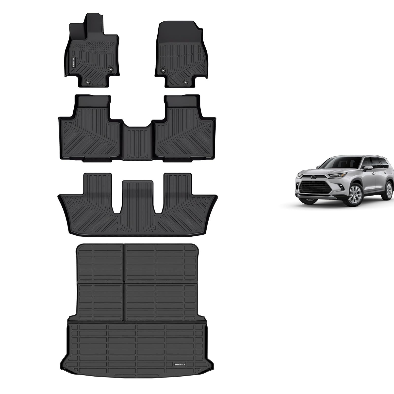 Photo 1 of Floor Mats & Cargo Liner Custom for Grand Highlander 2024,All Weather Protection TPE Floor Liners Front& Rear Row Full Set Grand Highlander Accessories Black Grand Highlander 2024 SET