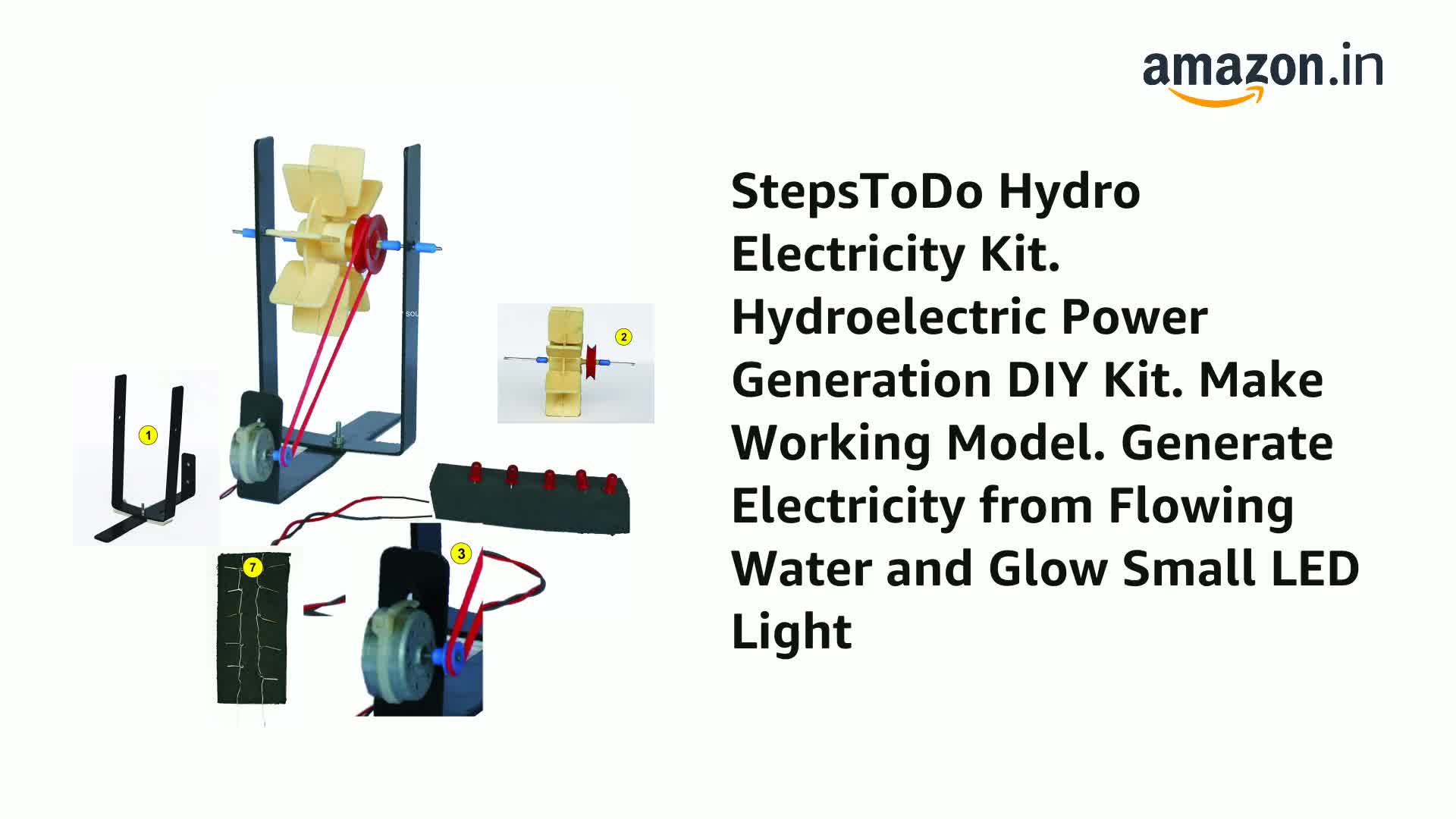 StepsToDo Hydroelectric Power Generation DIY Kit. Teaching Aid for  Students. Hydro Electricity Science Project for Concept Development Skills  and STEM Learning : Amazon.in: Fashion